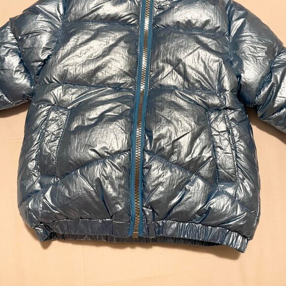 Disney Frozen 2 Metallic Blue Hooded Jacket Toddler Girls 2T - Picture 5 of 16